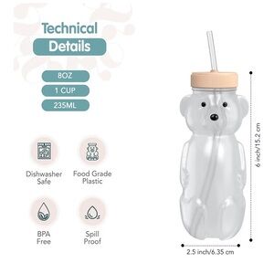 New Honey Bear Straw Cup for Babies, 8-oz